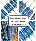 [4pcs] 0.1 0.22 0.33 0.47 0.5 0.68 0.82 1 ohm 1W Metal Film resistor 1%-ref: A67
