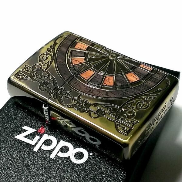 Zippo Antique Darts Double Sided Processing Antique Gold Brass