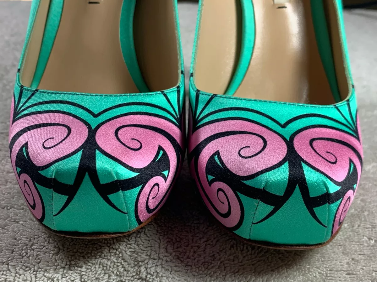 Nicholas Kirkwood Vero Cuoio Size 38 7.5-8 US Neon High Heel Pumps  Beautiful!