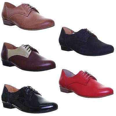 4 UK, Red Justin Reece Women Mid Heel Lace up Derby All Leather 