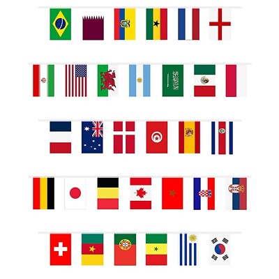 10 m/20 & 7 m mit 32 Fußball WM Wimpel Fahnen Bar Dekoration UK