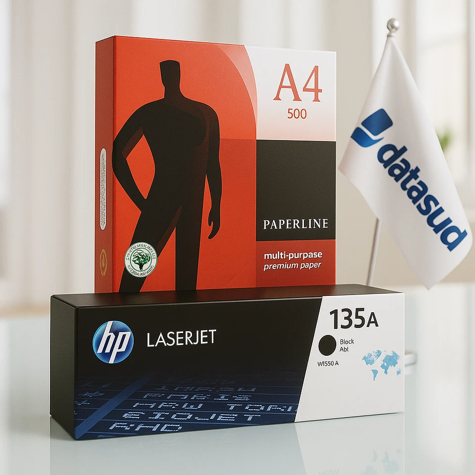 Toner HP LaserJet 135A Nero Originale Cartuccia W1350A + Risma Carta A4 80 Gr.