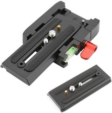 Quick Release Plate Camera Tripod Base with QR Clamp Adapter 1/4" and 3/8" Screw