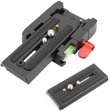 Quick Release Plate Camera Tripod Base with QR Clamp Adapter 1/4" and 3/8" Screw