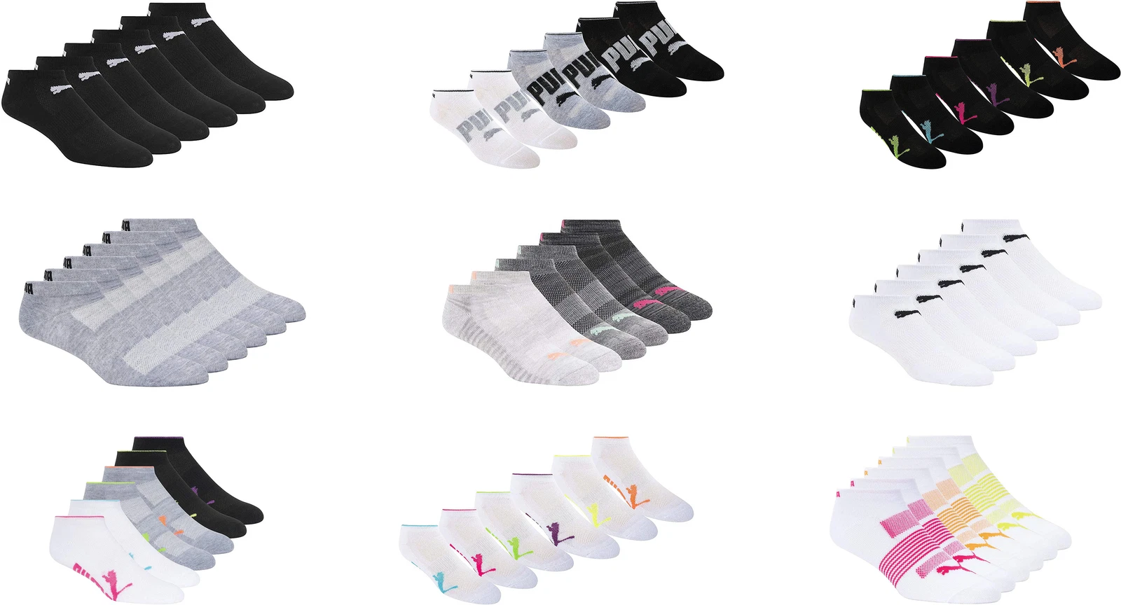 PUMA Women's Low Cut Runner Socks (6 Pairs)