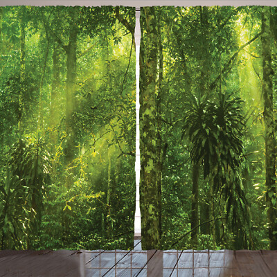 Regenwald Rustikale Gardine Sun Beams Tropic Wald
