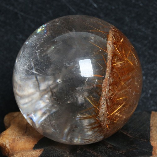 A1354-58mm-273g Natural Clear Titanium Crystal QUARTZ Crystal Sphere Ball - Picture 8 of 10