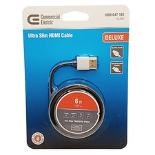 Commercial Electric Ultra Slim HDMI Cable 6ft 18.0 GBPS transfer speed 1080p 4K