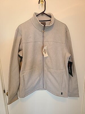 New Prana Daybreak Fleece Mens Jacket Zip Silver XL Polartec Dwr Grey