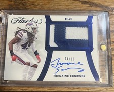 2021 Tremaine Edmunds Auto Patch /10 On Card Auto Buffalo Bills