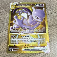 Pokémon Mewtwo VSTAR Secret Rare Full Art Holo Card 280 HP Pokémon GO 086/078