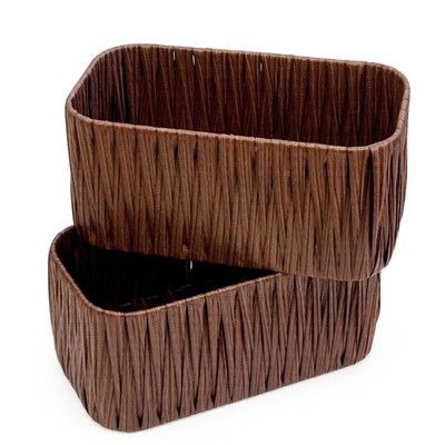 Tank Topper Basket - Multiuse Hand Woven Plastic Wicker Basket for Organizing...