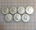 1 oz of silver total SILVER lot of 7 - 1965-1970 40% Silver Kennedy Half Dollars