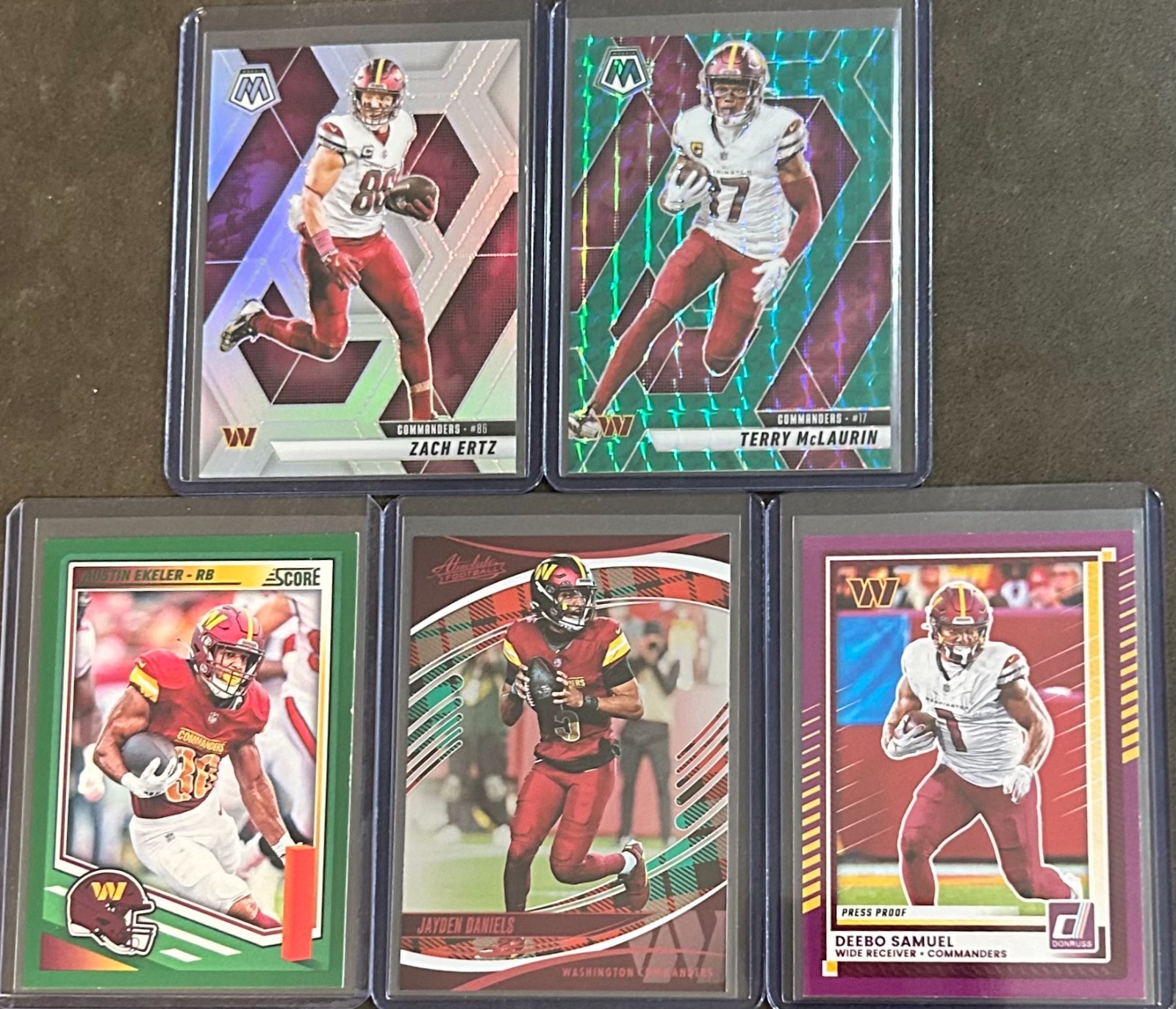 2025 Panini Football Washington Commanders 5 Card Parallel Trading Lot
