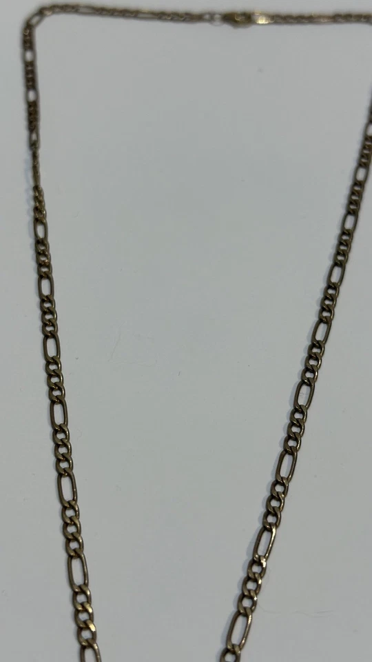 20” 10K Gold Jesus Cross Pendant Necklace – Figaro Chain – 3.25g - 417 Stamp 4mm - Image 4 of 4