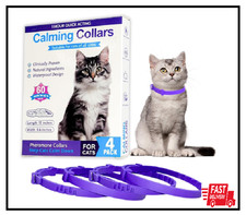 4 Pack Calming Collar for Cats - Long-Lasting Anxiety Stress Relief, Adjust...