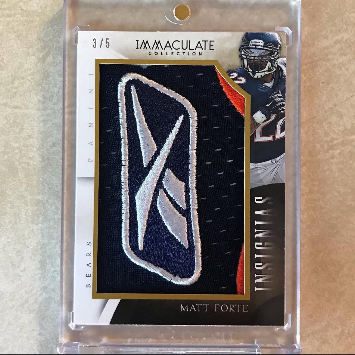 2014 Panini Immaculate Matt Forte Game Used Reebok Logo Patch /5! Bears Jets!