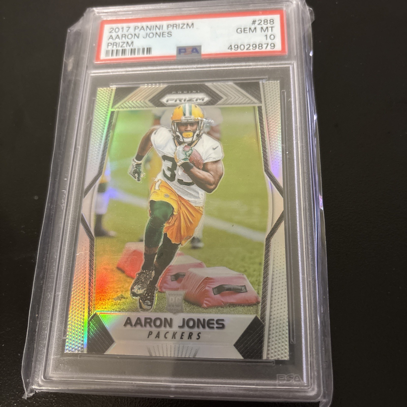 2017 Prizm Aaron Jones  Silver Prizm #288  PSA 10