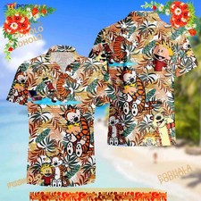 Calvin and Hobbes Hawaiian Shirt Summer, Calvin Hawaii Shirt, Hobbes Aloha Shirt