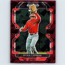 2022 Panini Prizm Draft Picks - Ryan Cermak #PDP71 - Burgundy Cracked Ice #/23