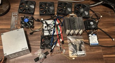 PC Hardware Konvolut: Netzteil, Grafikkarte, CPU Kühler, Lüfter, Kabel