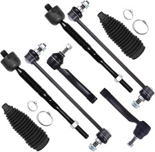 8Pcs Front Suspension Kit Outer Inner Tie Rod End W/Boot Sway Bar End Link Repla