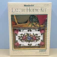 Vintage Latch Hook Kit No. 4385 - DIY Elegant Roses Rug Making - New - Sealed
