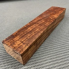 CW392 Curly Claro Walnut Billet Block Carving Craft Knife Handle Game Call 13.3"