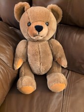 Eden Jointed Bear 16in Plush Brown Teddy Vintage Brown Tan Made In Korea