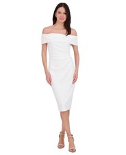 Eliza J Women's Embellished Off-Shoulder-Neck Sheath Dress - Ivory - 10