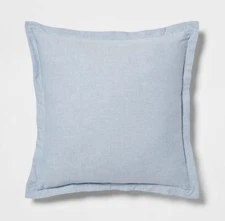 Euro Cotton Linen Blend Decorative Throw Pillow Light Blue -Threshold