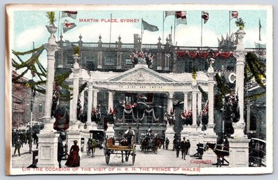 Antique Australia Postcard SYDNEY Martin Place Royal Visit 1901