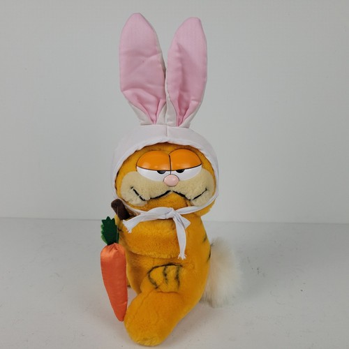 Vintage 1978 1981 Dakin Garfield Osterhase 8 Zoll Angelkarotte Plüsch