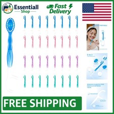 32-Piece 5-in-1 Disposable Mini Toothbrush Set for Travel Fresh Mint Flavors