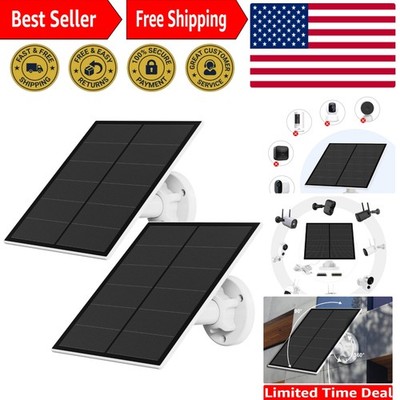 Adjustable 5W Solar Panel Set for Rechargeable Battery Security Cameras - 2 Pack
