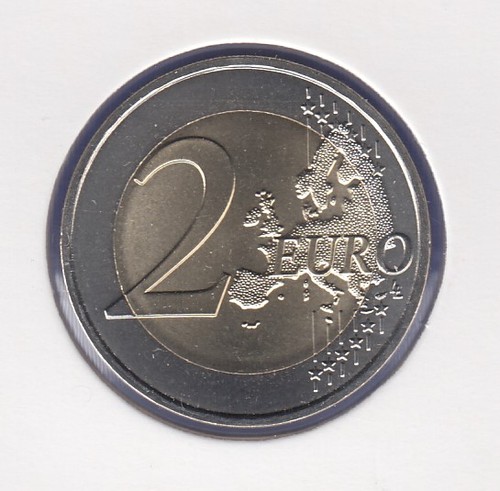 Frankreich neue 2-Euro Sondermünze 2016 Fussball UEFA-Cup bankfrisch aus Rolle - Bild 2 von 2