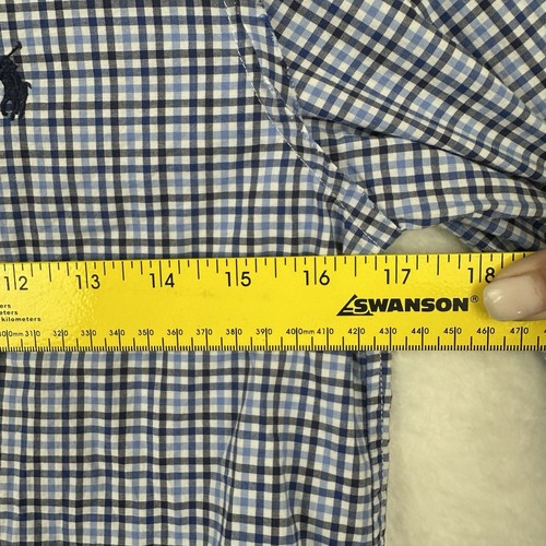 Camisa Ralph Lauren Niños Azul A Cuadros Natural Elastizada Abotonada M 10/12 Usada en Excelente Condición - Imagen 8 de 15