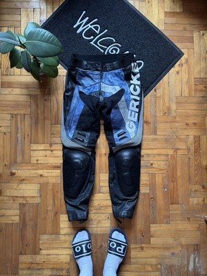 Vintage Hein Gericke Rare Big Logo Motorcycle Leather Pants Size 52 L Men's