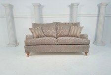 Immaculate Duresta Lansdowne 2 Seater Gold Grey Floral Howard Sofa - RRP £4,900