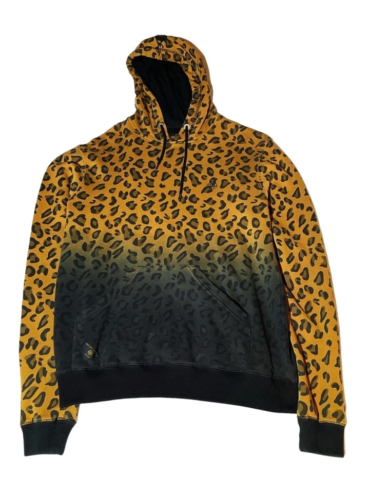 10 Глубокий мужской S толстовка с капюшоном толстовка леопард печать выцветания до черный Streetwear - Изображение 2 из 3