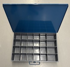 DURHAM MANUFACTURING USA 24 COMPARTMENT STEEL BLUE PARTS BOX 18-3/8" X 12" X 3"