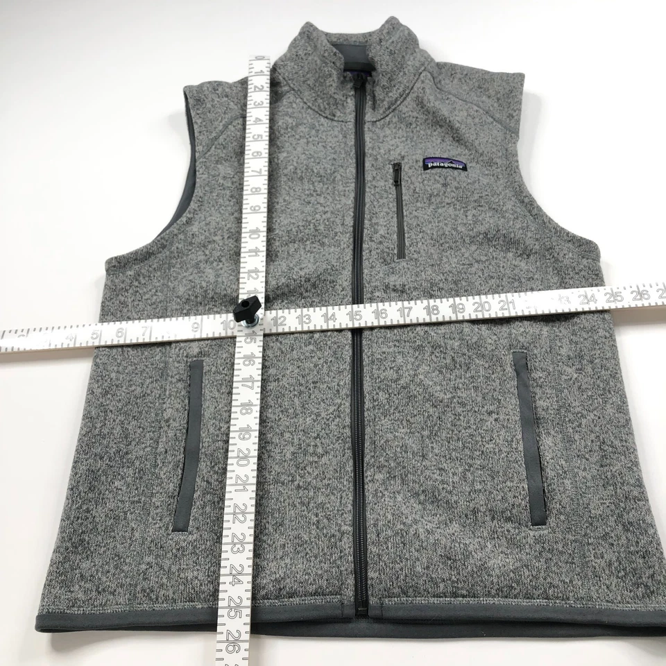 Suéter Patagonia Better MED gola V zíper completo pescoço simulado colete suéter cinza 2588 - Imagem 2 de 4