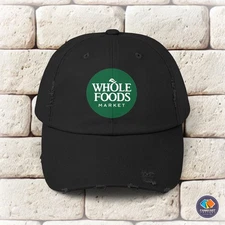 Whole Foods Market Logo Unisex Distressed Cap