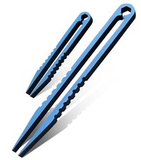 2 Pcs Mini Titanium Travel Tweezers Pick Up Tweezers for Outdoor Camping Travel