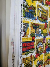 1960s 1970s Vintage Kitschy Autumn Kitchen Mod Retro Fun MCM Groovy Fabric 5yds