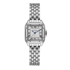 Luxury Women's Square Watch Roman Ladies Quartz Stainless Steel Wristwatch