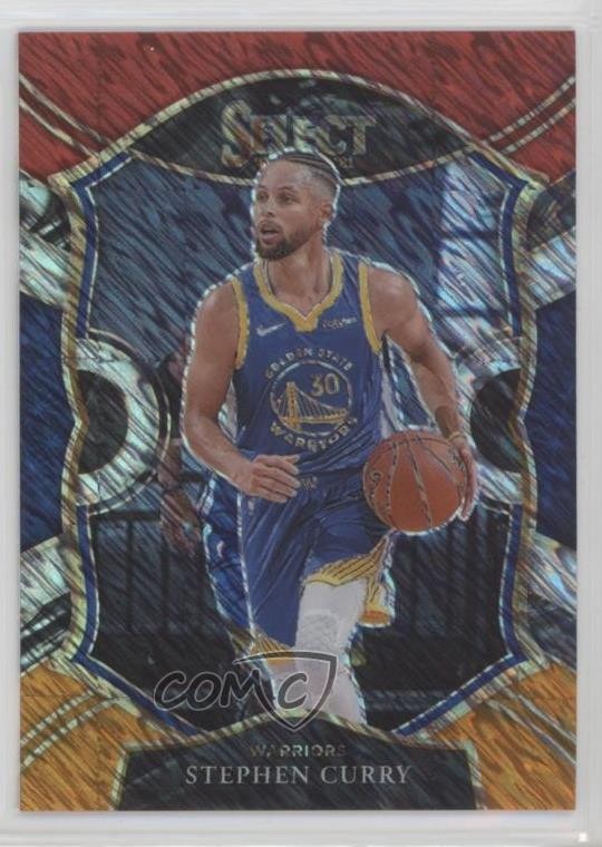 2020 Panini Select Concourse Red White Orange Shimmer Prizm Stephen Curry 18ms