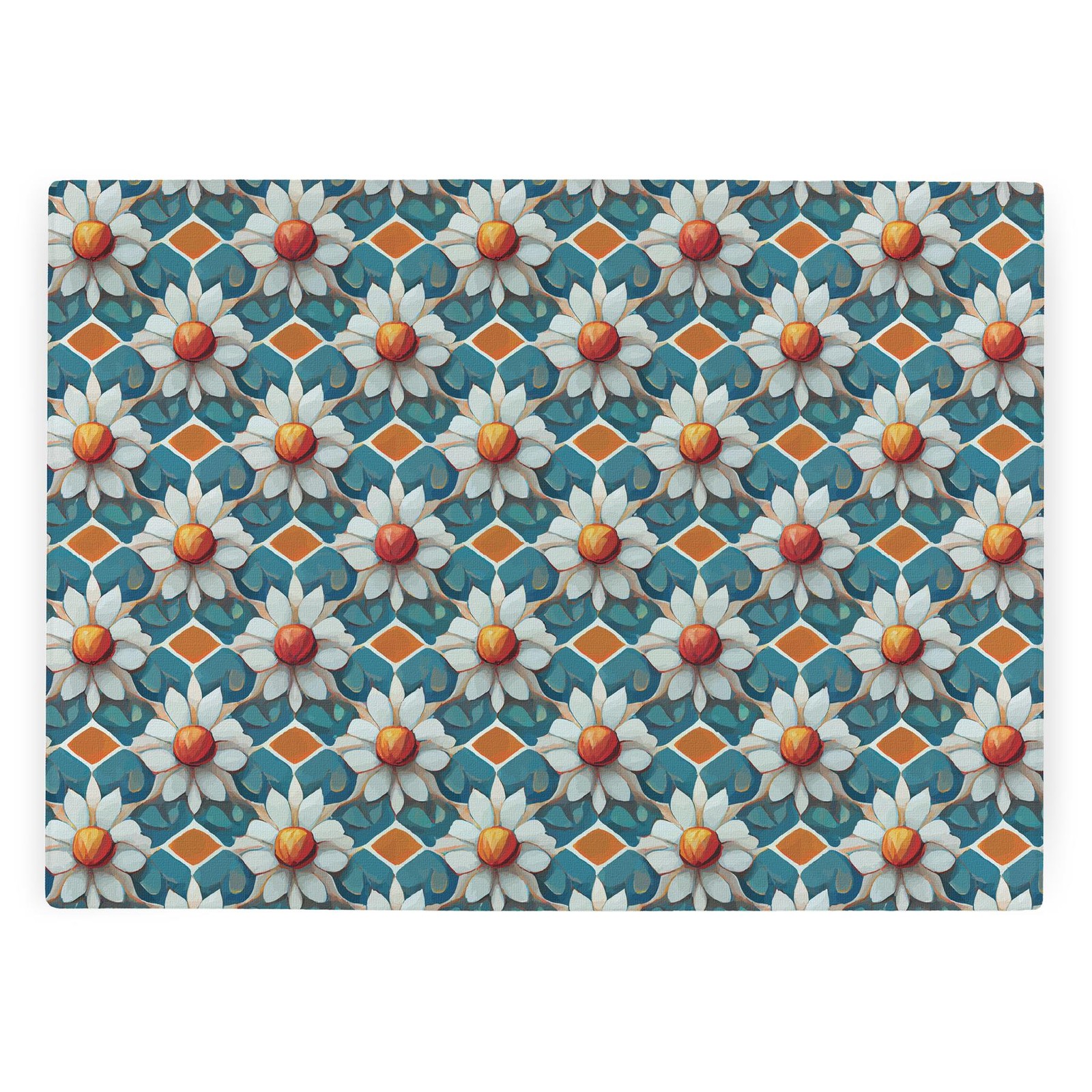 Blue Tile Glass Worktop Protector - Textured Chopping Board Worktop Saver