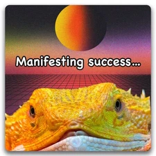 Magnet Me Up WHOSAGOODLIZARD - Manifesting Success Lizard 5" Magnetic Decal