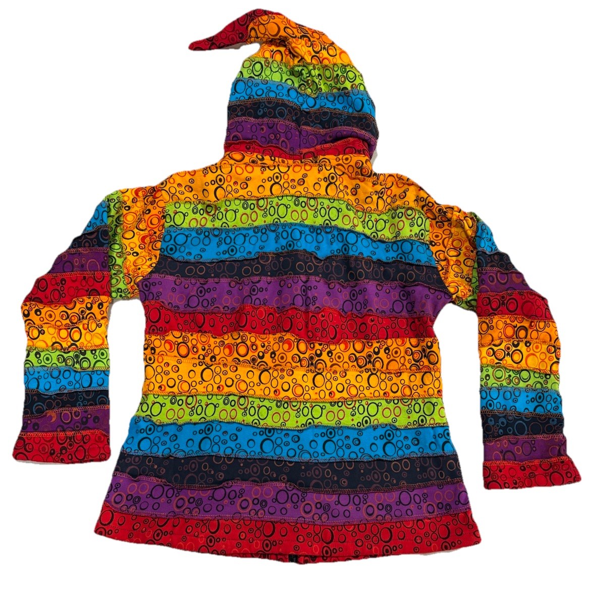 Unique Patchwork Rainbow Bubble Fleece Lined Elf … - image 3
